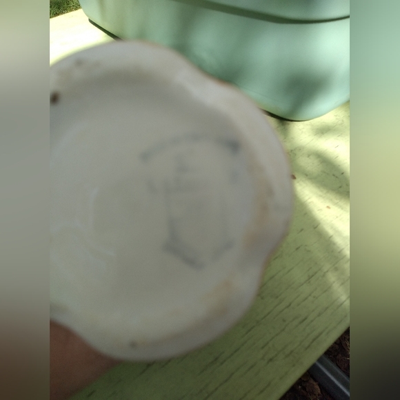 Two Orange Lustreware Vases, Noritake, Lancaster & Sons, Fishermen, Hanley UK - Picture 9 of 11